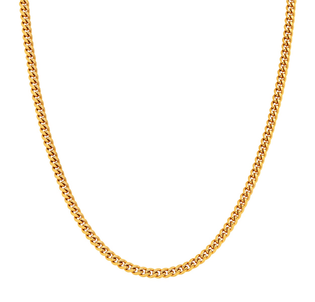 Lykka Strong steel curb necklace 6 mm gold colored 
