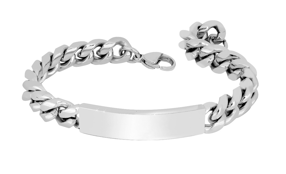 Lykka Strong ID bracelet 8 mm silver colored