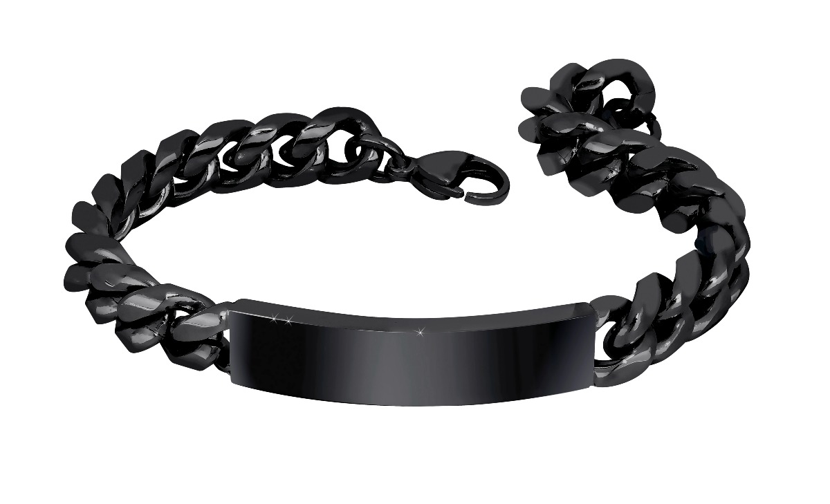 Lykka Strong black ID bracelet 8 mm black 