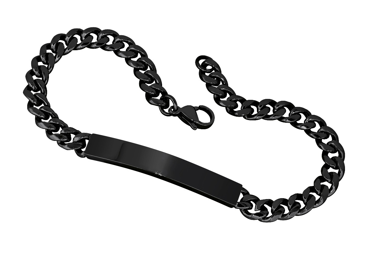 Lykka Strong cuban ID bracelet 6 mm black 