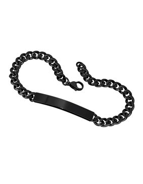 Lykka Strong cuban ID bracelet 6 mm black