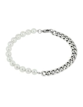 Lykken Strong cuban bracelet 7 mm half pearl