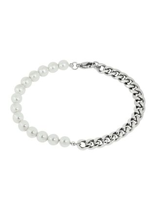 Lykka Strong cuban bracelet 7 mm half pearl 