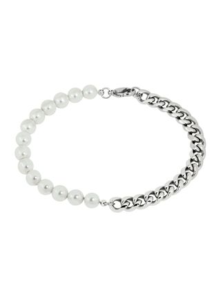 Lykka Strong cuban bracelet 7 mm half pearl