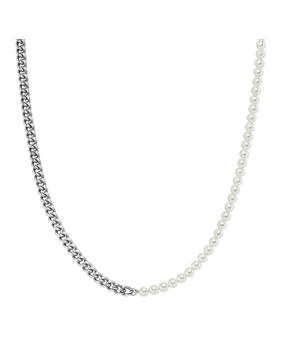 Lykka Strong cuban necklace 7 mm half pearl