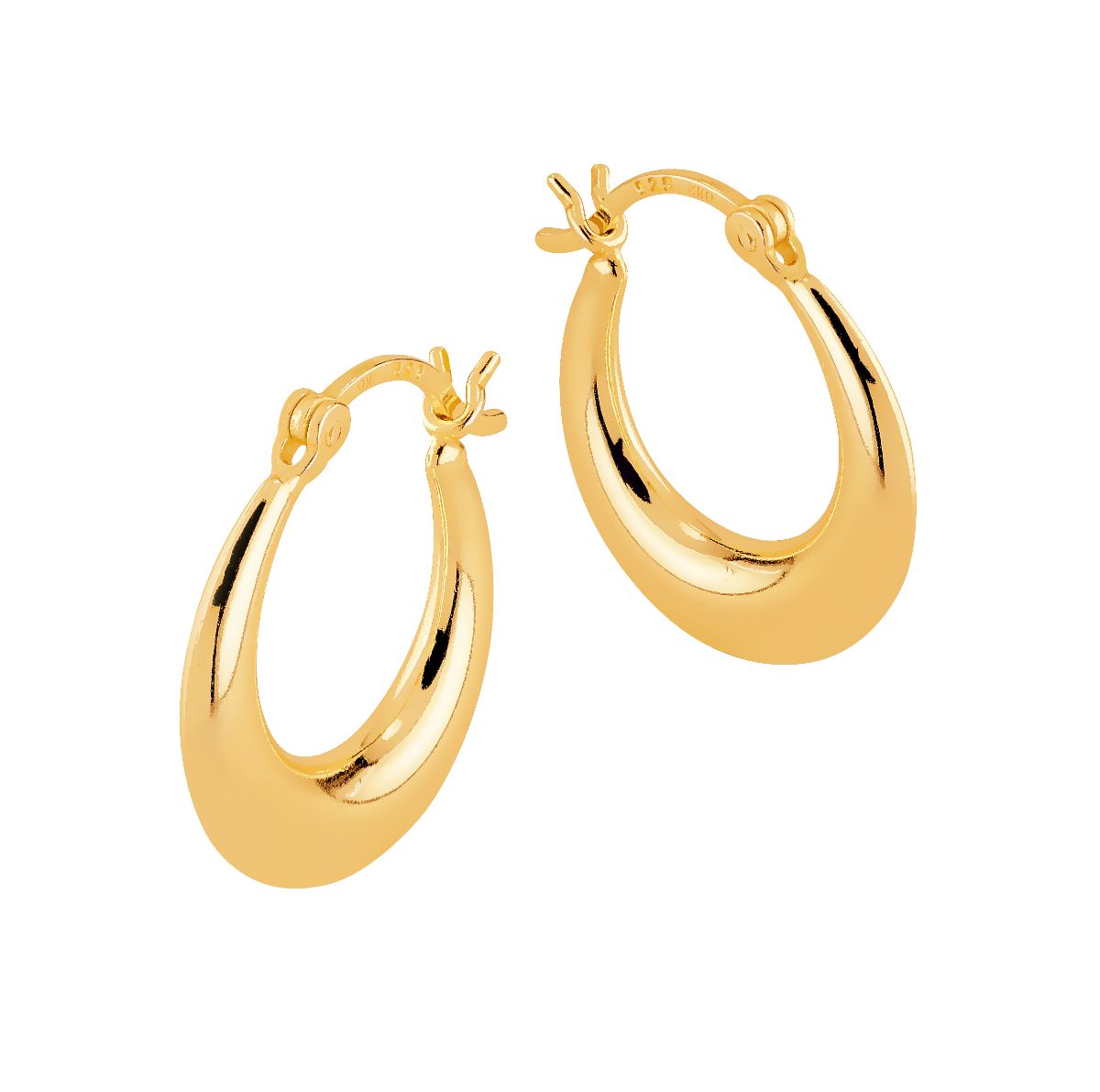 Lykka Casuals chunky gold plated hoops silver  19 mm 