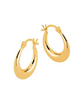 Lykken Casuals chunky gold plated hoops silver 19 mm