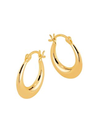 Lykka Casuals chunky gold plated hoops silver  19 mm 