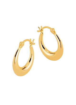 Lykka Casuals chunky gold plated hoops silver 19 mm