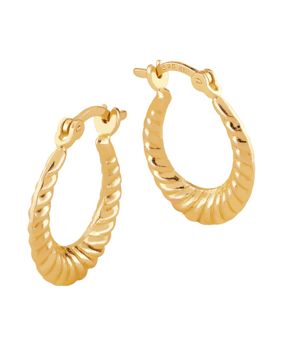 Lykken Casuals oval gold plated chunky hoops silver