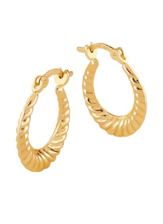 Lykka Casuals oval gold plated chunky hoops silver
