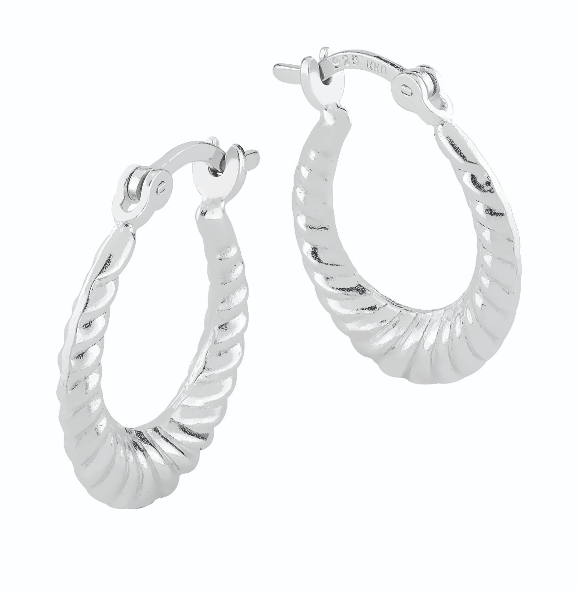 Lykka Casuals oval chunky hoops silver  