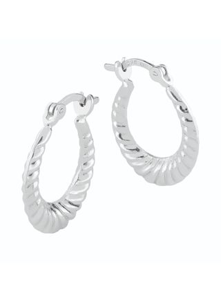 Lykka Casuals oval chunky hoops silver