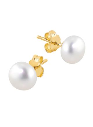 Lykka Pearls gold plated pearl earrings silver  8 mm 