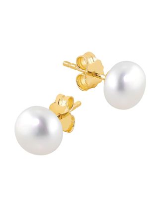 Lykka Pearls gold plated pearl earrings silver 8 mm
