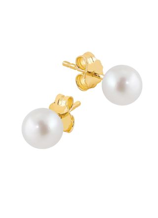 Lykka Pearls gold plated pearl earrings silver  6 mm 