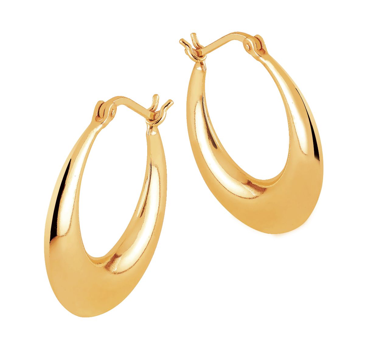 Lykka Casuals chunky gold plated hoops silver  26 mm 