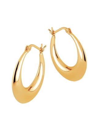 Lykka Casuals chunky gold plated hoops silver 26 mm