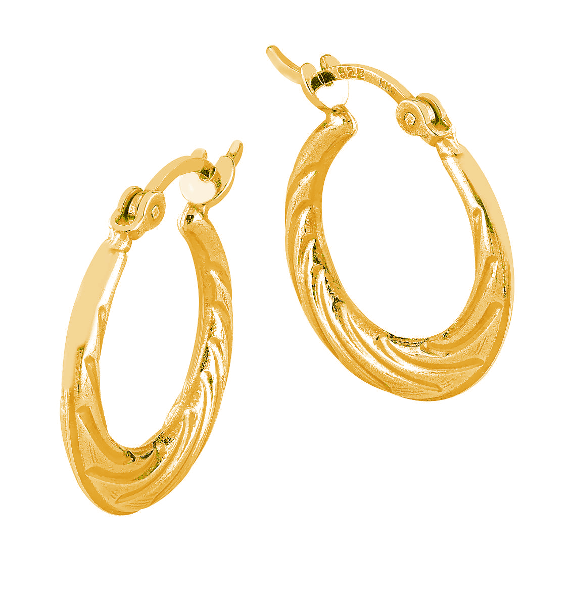 Lykka Casuals gold plated chunky twisted silver hoops 