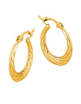 Lykken Casuals gold plated chunky twisted silver hoops