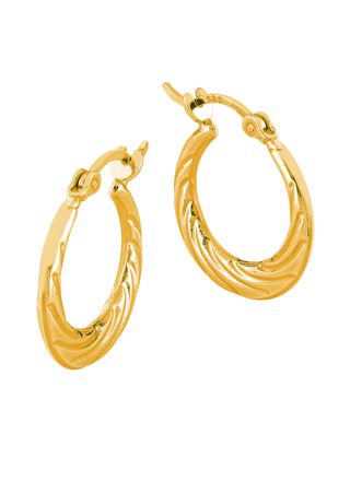 Lykka Casuals gold plated chunky twisted silver hoops 