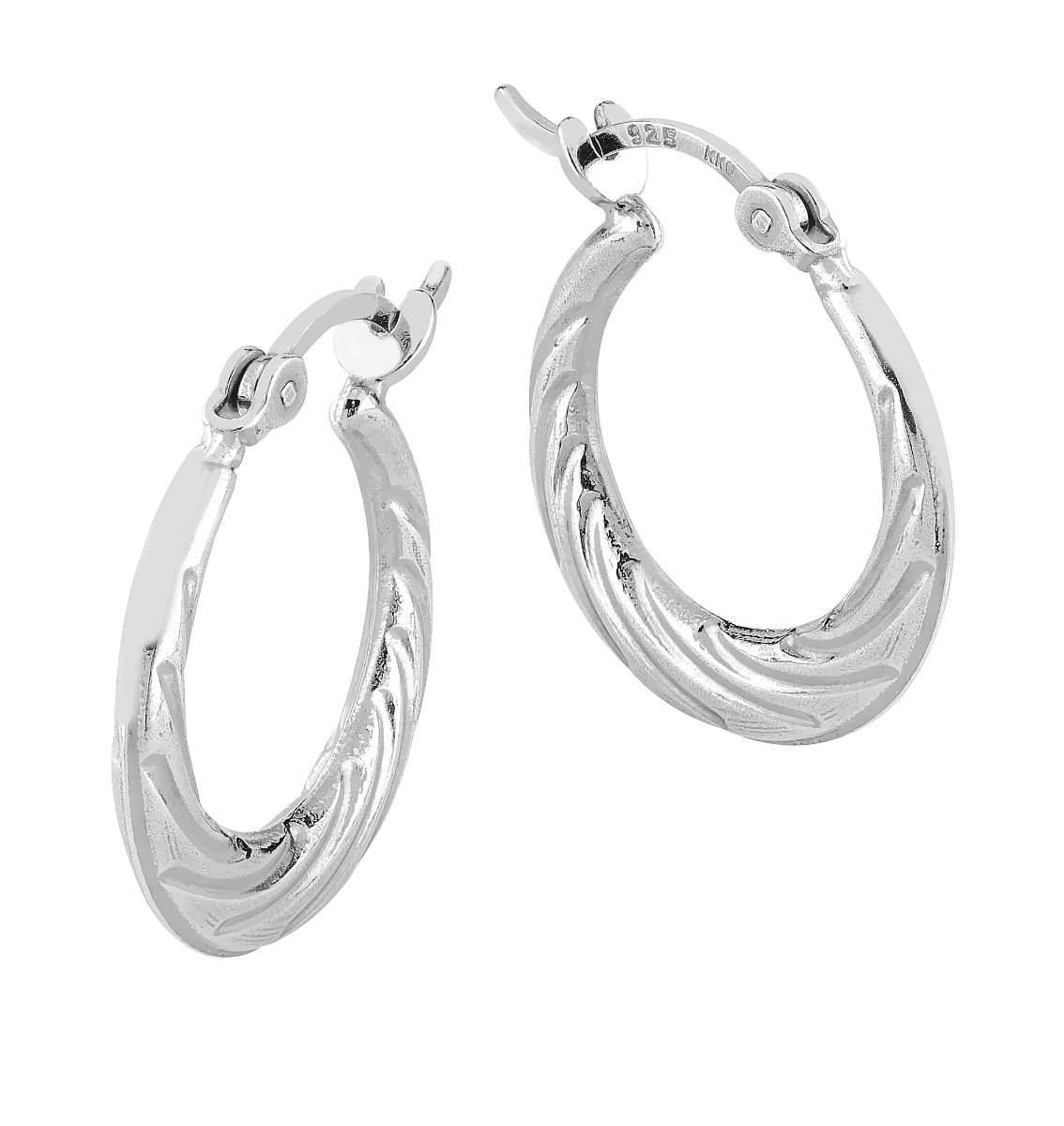 Lykka Casuals chunky twisted silver hoops 