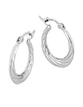 Lykka Casuals chunky twisted silver hoops