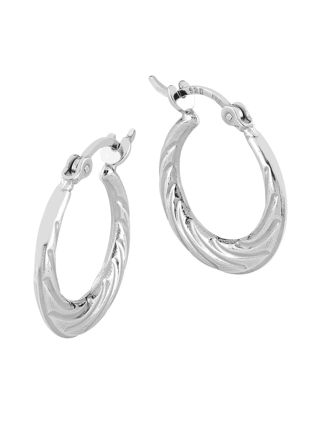 Lykka Casuals chunky twisted silver hoops 
