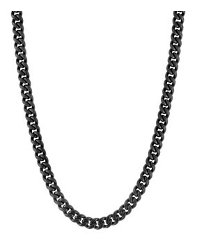 Lykken Strong steel curb necklace 10 mm matte black