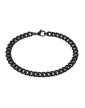 Lykken Strong steel curb bracelet 6 mm matte black