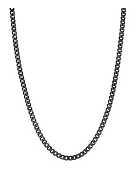 Lykken Strong steel curb necklace 6 mm matte black