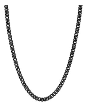 Lykken Strong steel curb necklace 8 mm matte black