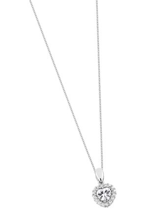 Lykka Hearts halo heart necklace silver  42+3 cm 