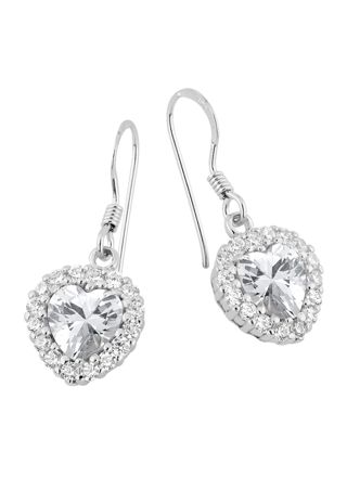 Lykka Hearts halo heart earrings french wire silver  