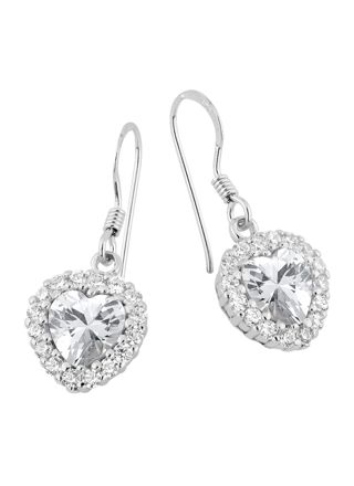 Lykken Hearts halo heart earrings french wire silver