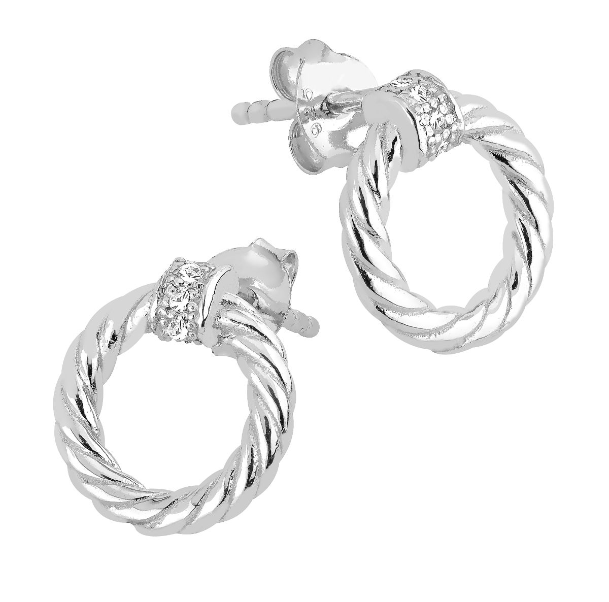 Lykka Casuals twisted round silver earrings 