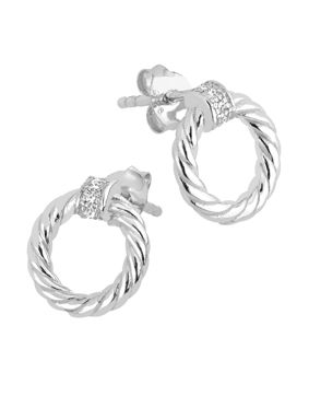 Lykken Casuals twisted round silver earrings