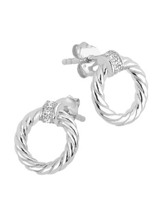 Lykka Casuals twisted round silver earrings 