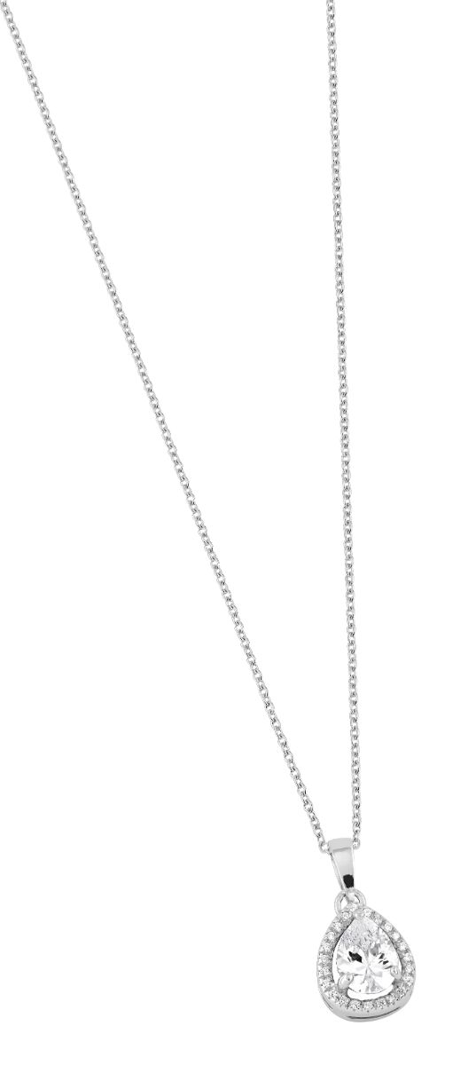 Lykka Casuals halo drop silver necklace 42+3 cm 