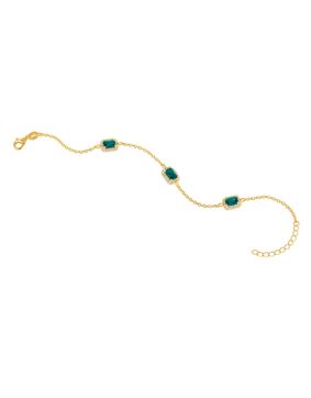 Lykka Casuals baguette-cut gold-plated silver bracelet 17+3cm