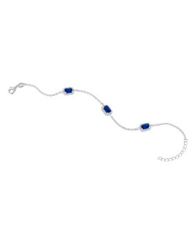 Lykka Casuals baguette-cut silver bracelet 17+3cm