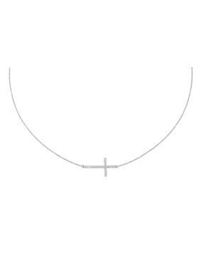 Lykken Crosses silver necklace sideways 45cm