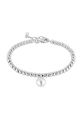 Lykka Casuals polished bead silver bracelet 16+3cm