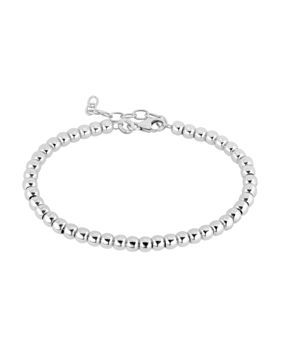Lykken Casuals silver beaded bracelet 4mm 16+3cm