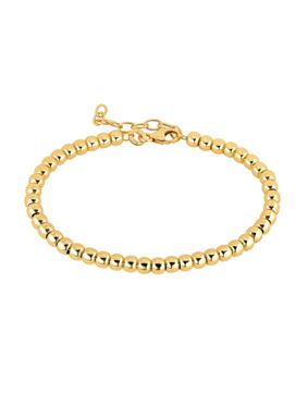 Lykken Casuals gold-plated silver beaded bracelet 4mm 16+3cm