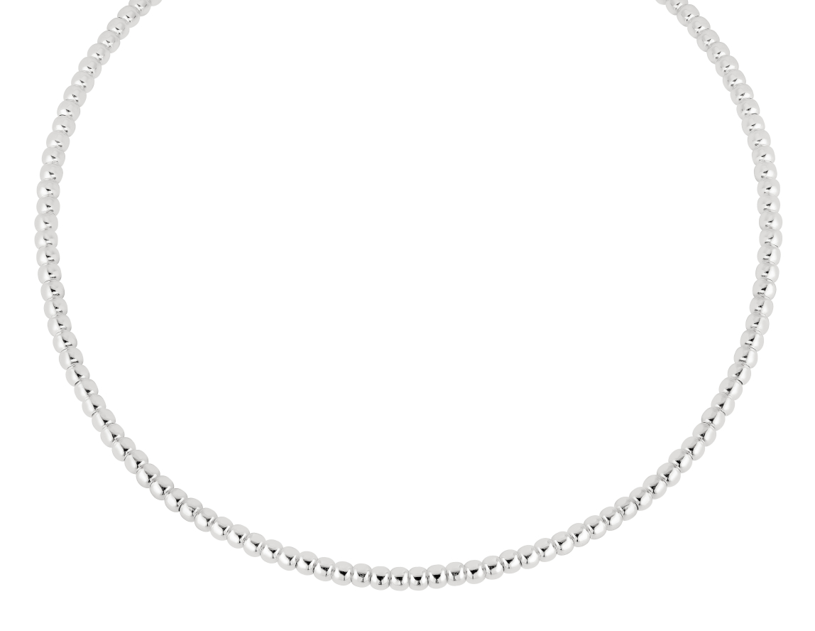 Lykka Casuals silver beaded necklace 4 mm 42 + 3 cm 