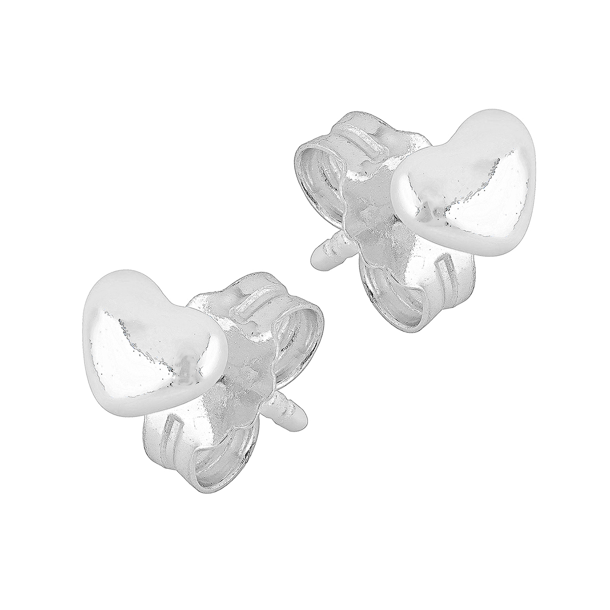 Lykka Hearts 5mm silver earrings