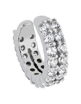 Lykken Casuals silver zirconia hoop earrings 14.8 mm