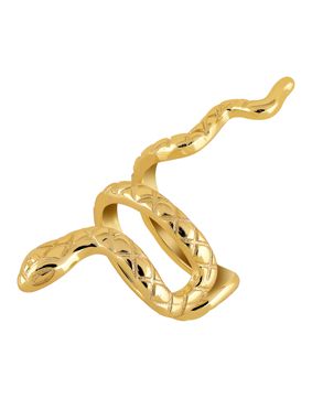 Lykken Symbols gold-plated snake earcuff earrings 26 mm