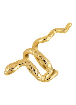 Lykken Symbols gold-plated snake earcuff earrings 26 mm